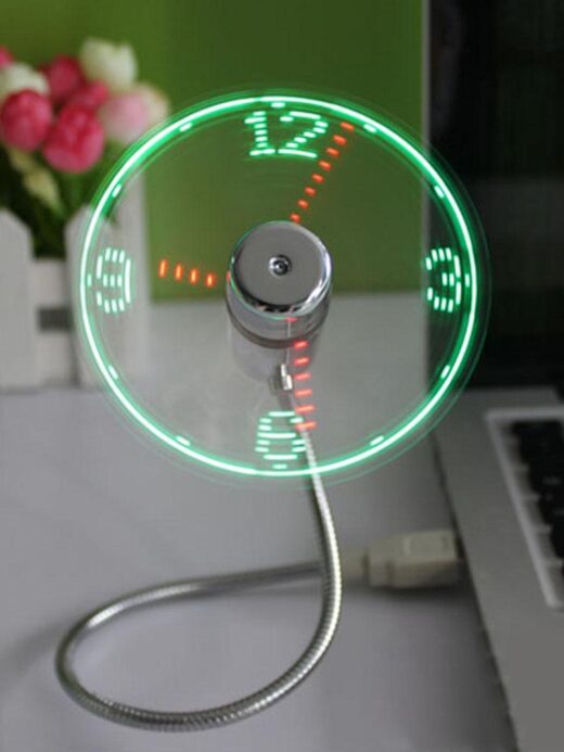 USB Powered LED Clock Fan